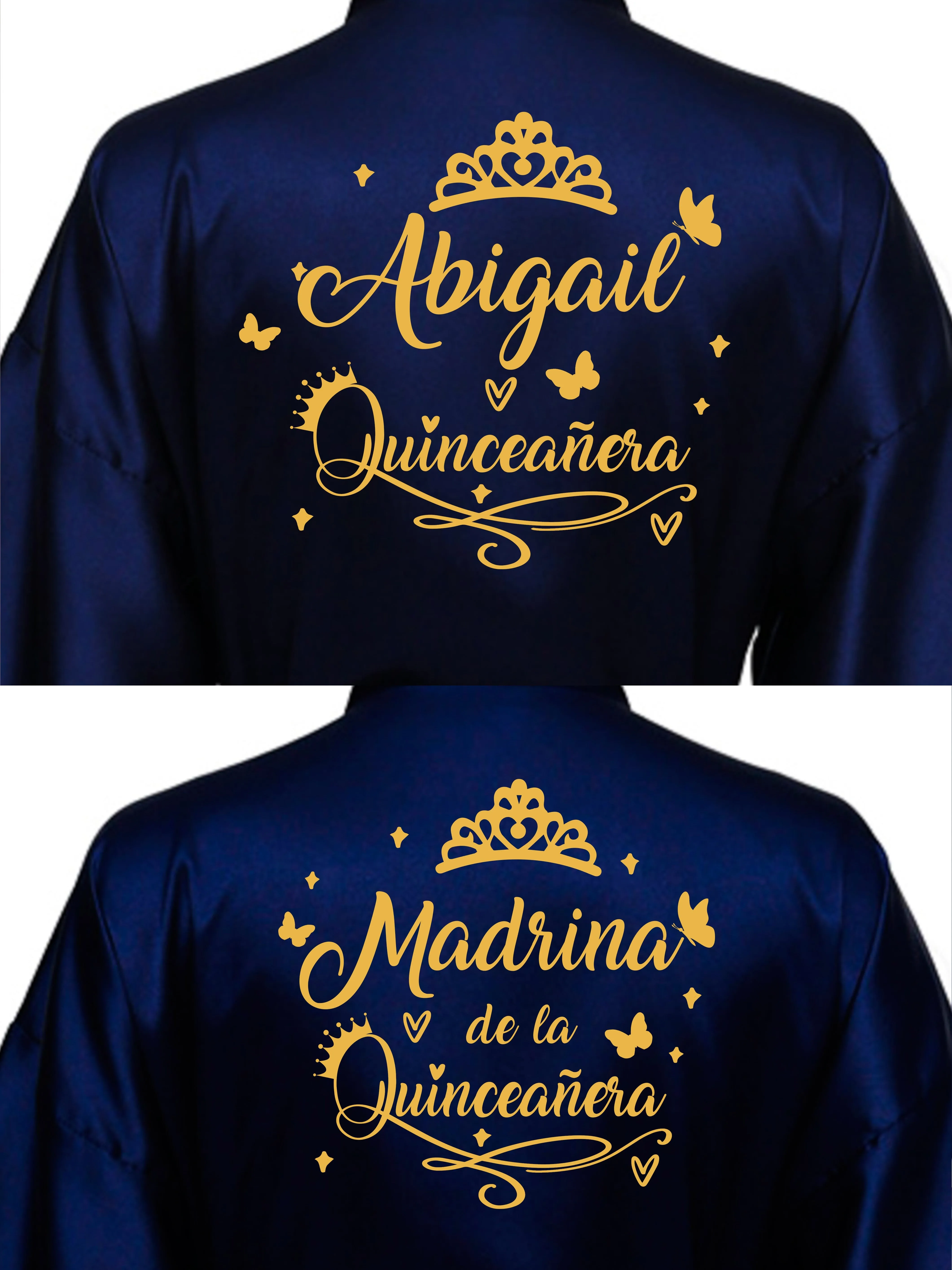 2 Batas quinceanera Navy blue with Gold