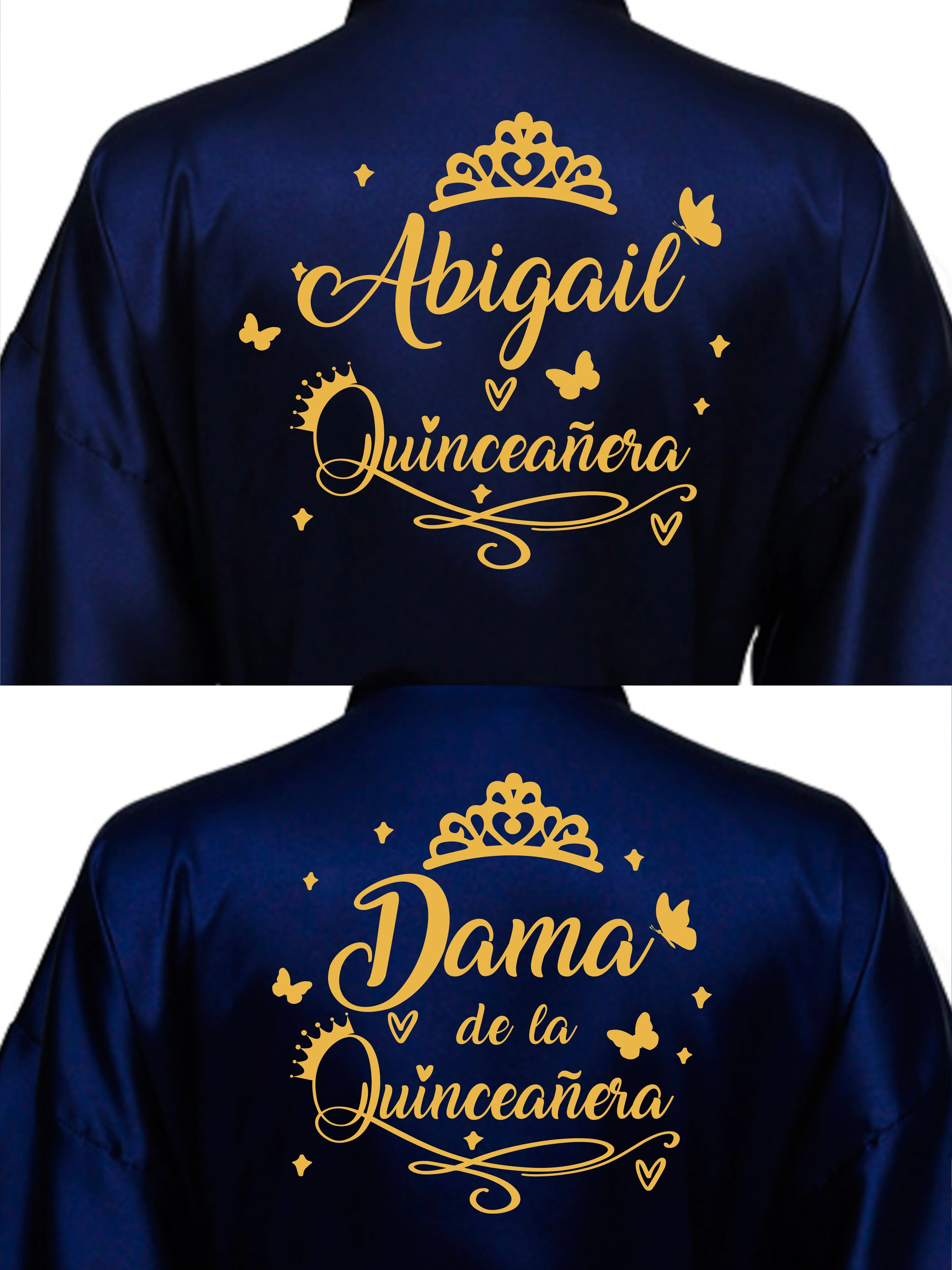 2 Batas quinceanera Navy blue with Gold