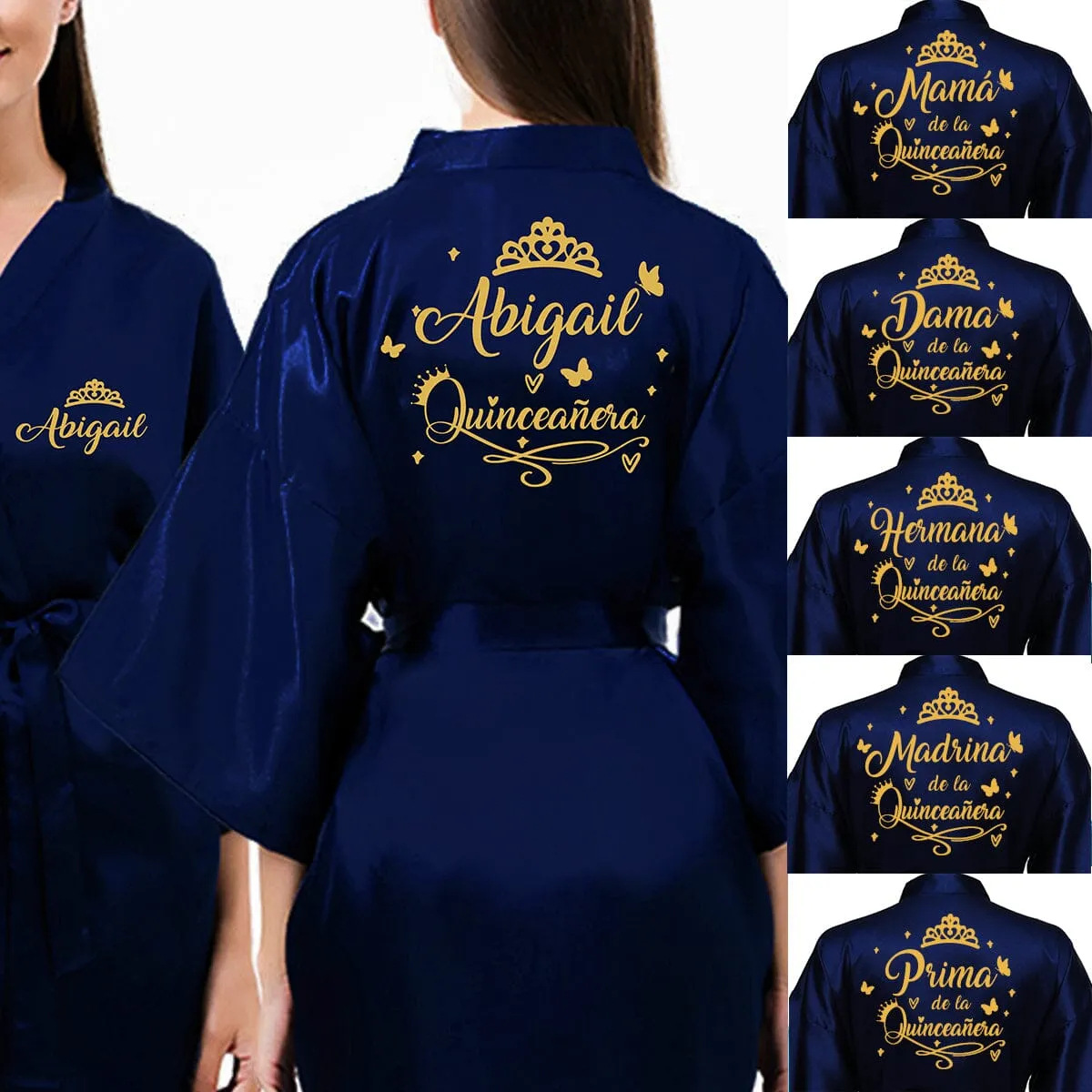 2 Batas quinceanera Navy blue with Gold