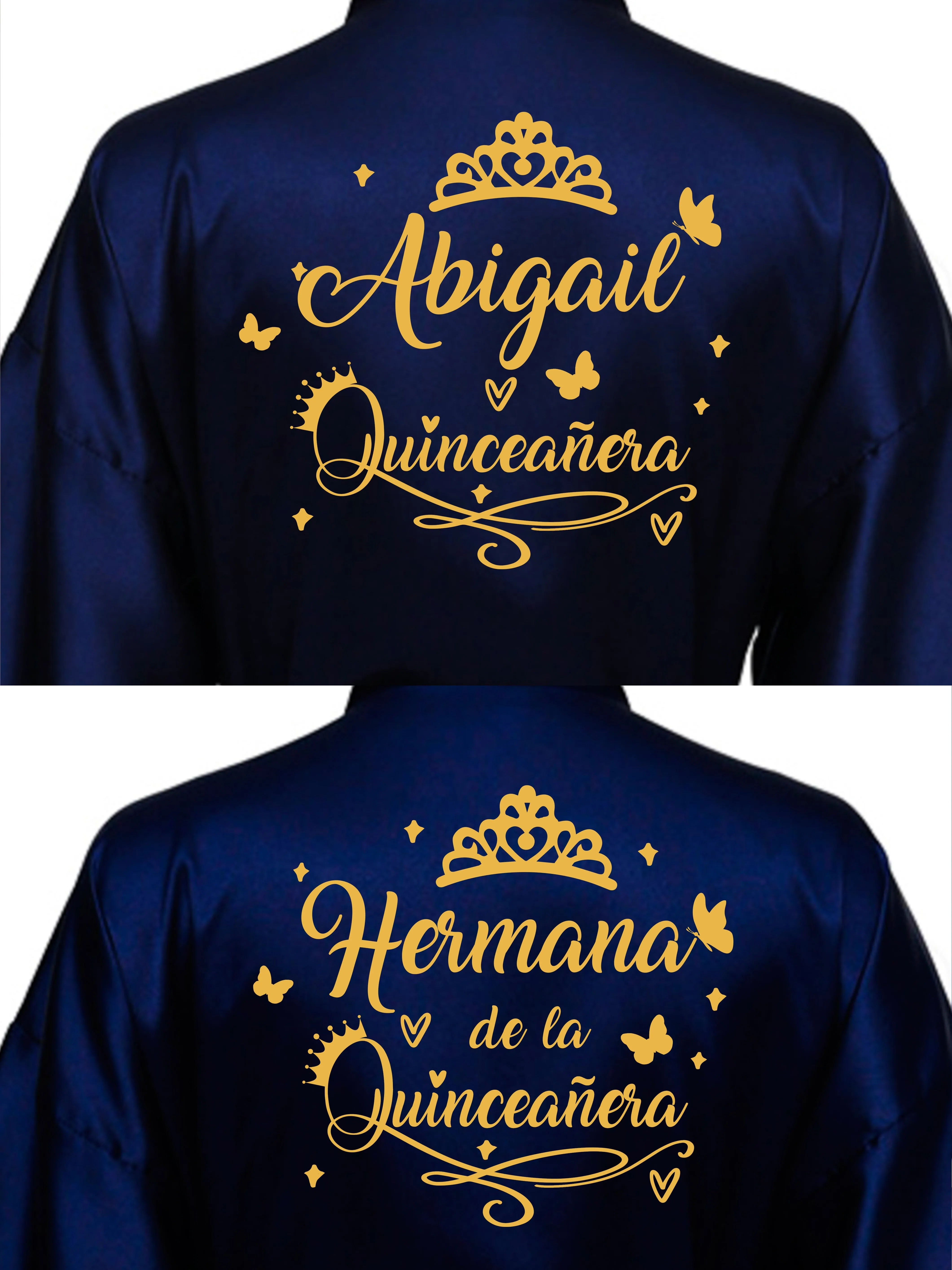 2 Batas quinceanera Navy blue with Gold