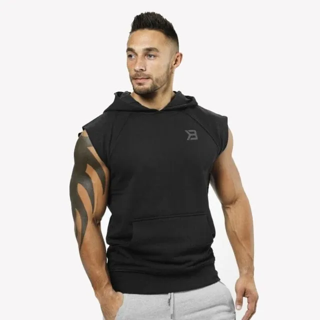 2019 Men Bodybuilding Tank Tops Gyms Fitness Workout Sleeveless Hoodies Man Casual Camouflage Hooded Vest Male Camo Clothing