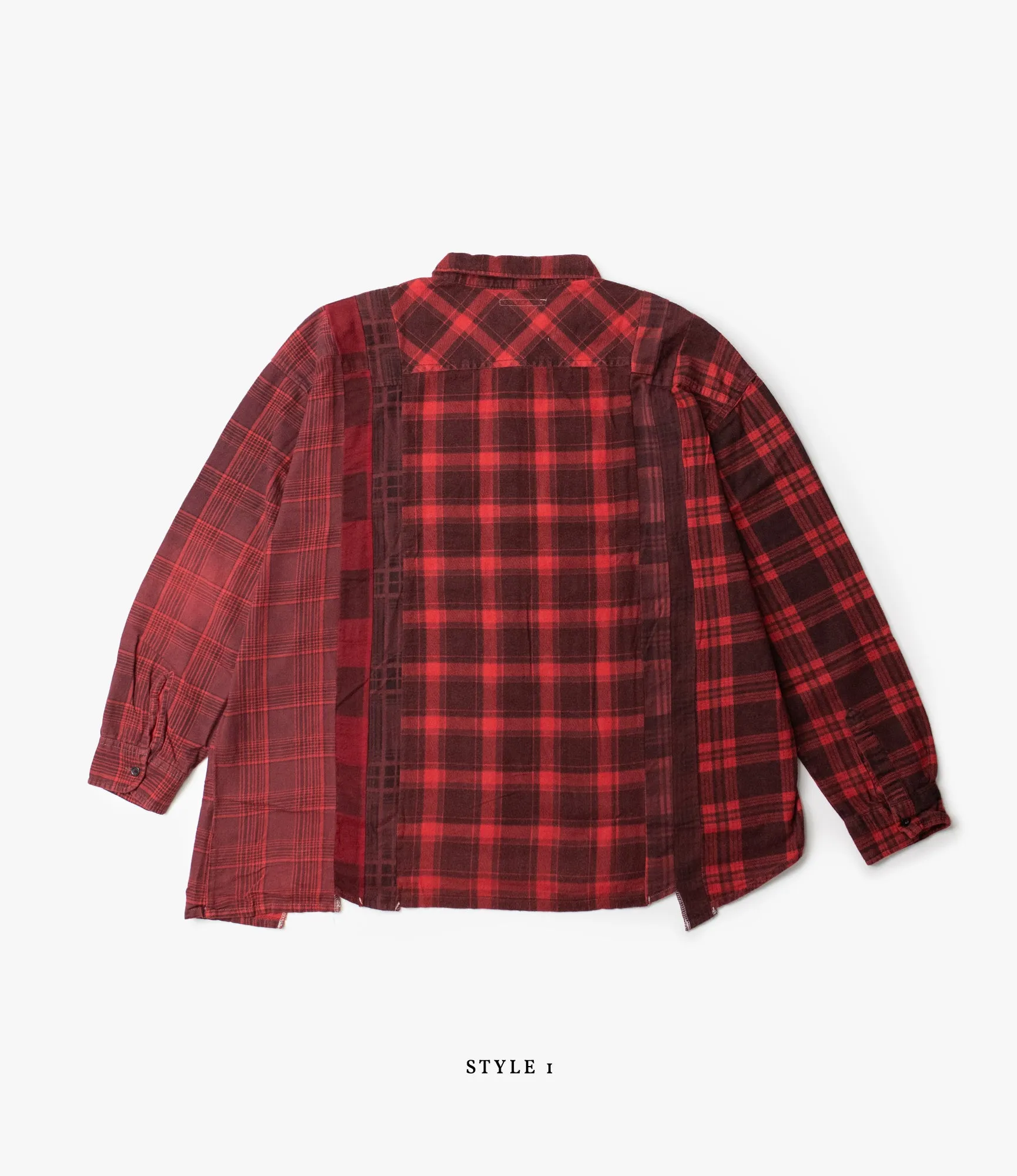 7 Cuts Wide Flannel Shirt – Red Over Dye