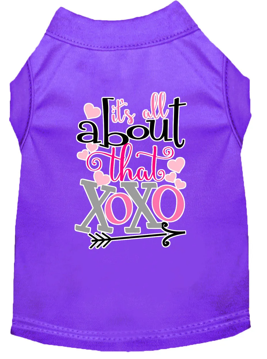 All About That Xoxo Screen Print Dog Shirt Purple Lg