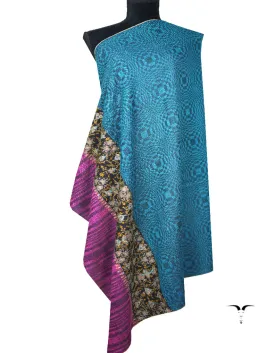 azure blue and fandango embroidery pashmina shawl 8754