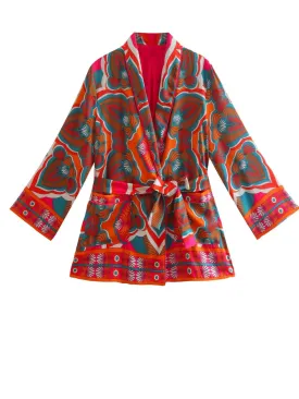 Baby it's red - reversible short kimono dress