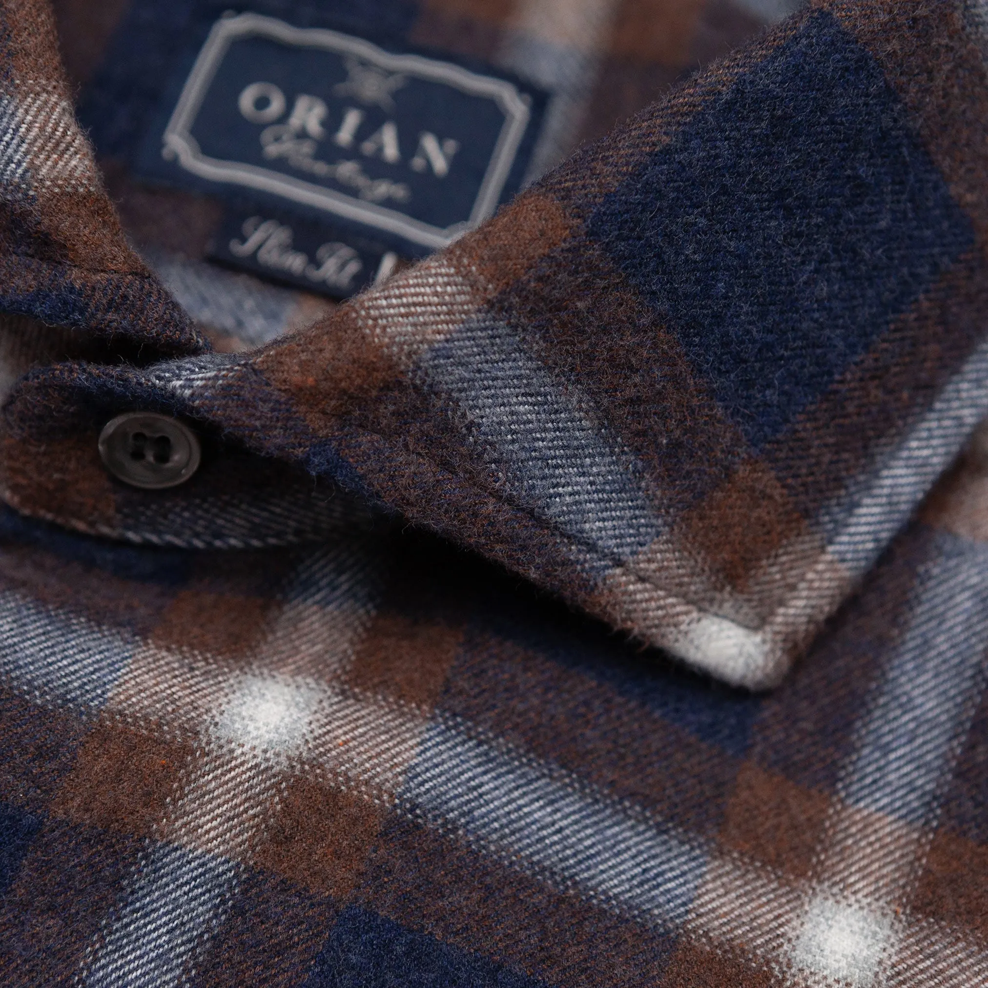 Brushed Flannel Rust & Navy Plaid Shirt