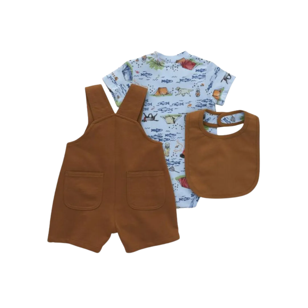 Carhartt Kid's Short Sleeve French Terry Shortall And Bib Set Bodysuit