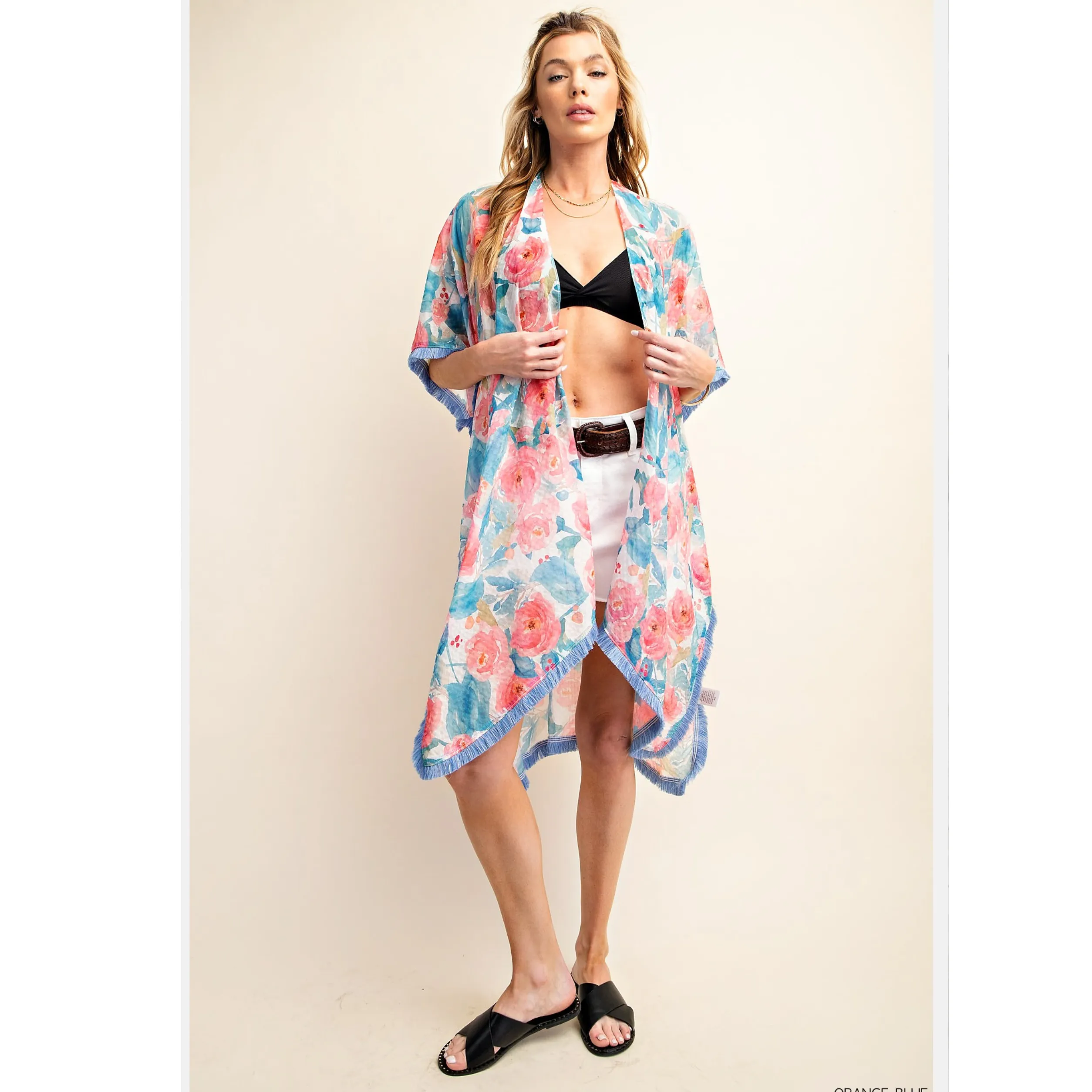 Cozy Abstract Print Kimono