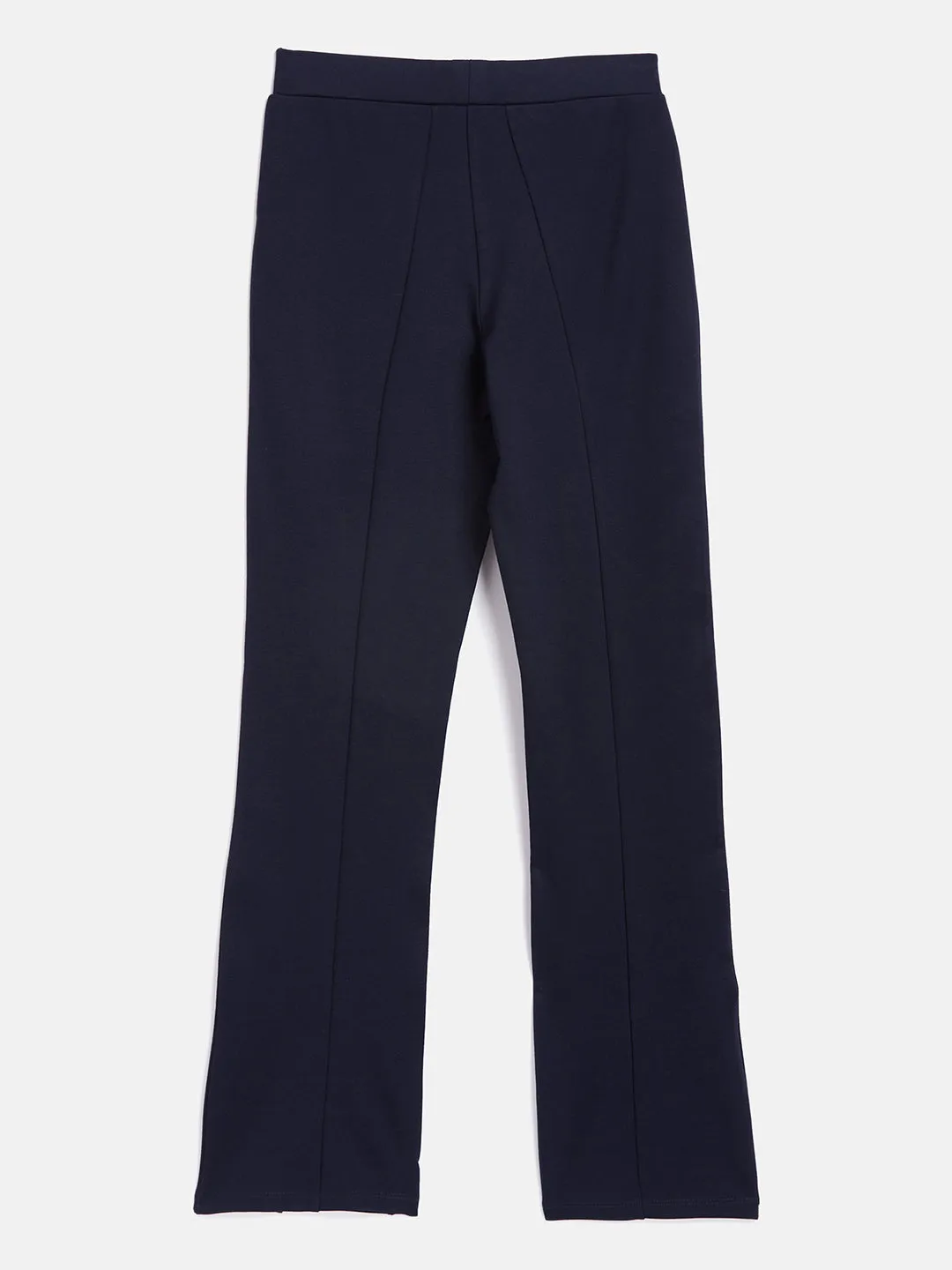 Girls Navy Front Slit Bell Bottom Pants