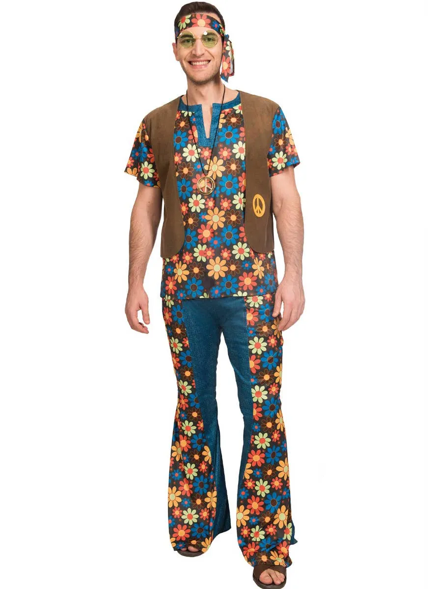 Groovy 70s Hippie Mens Plus Size Costume