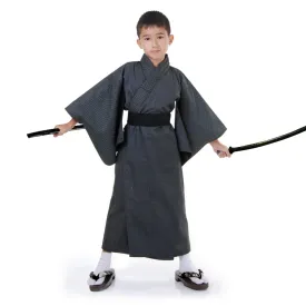 Japanese Tengu Black Kimono Robe Costume for Boys