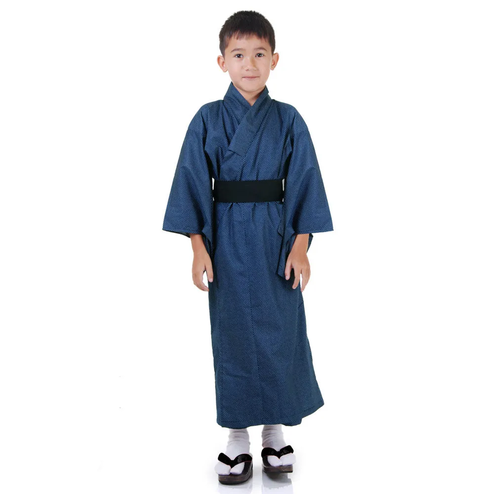 Japanese Tengu Black Kimono Robe Costume for Boys