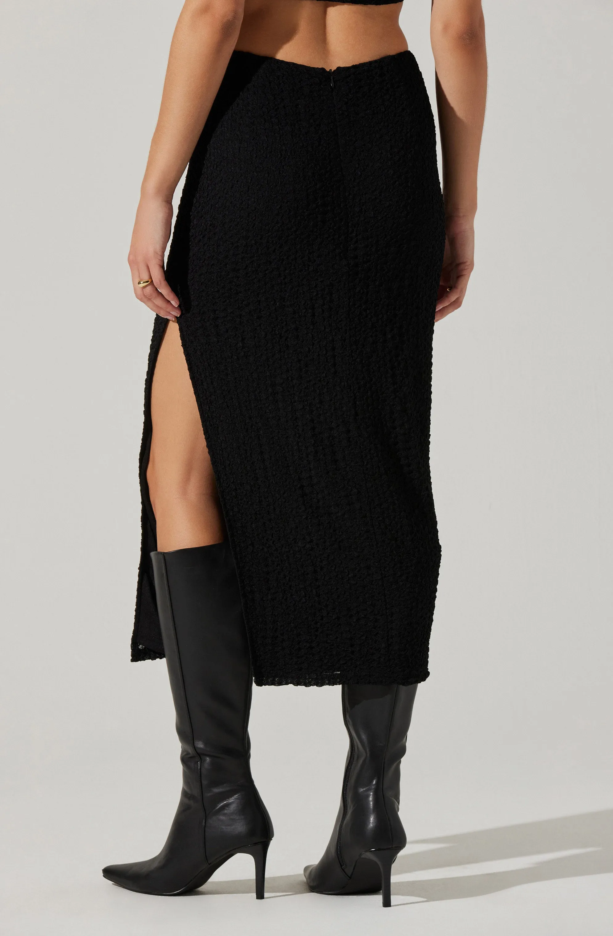 Keely Textured Midi Skirt