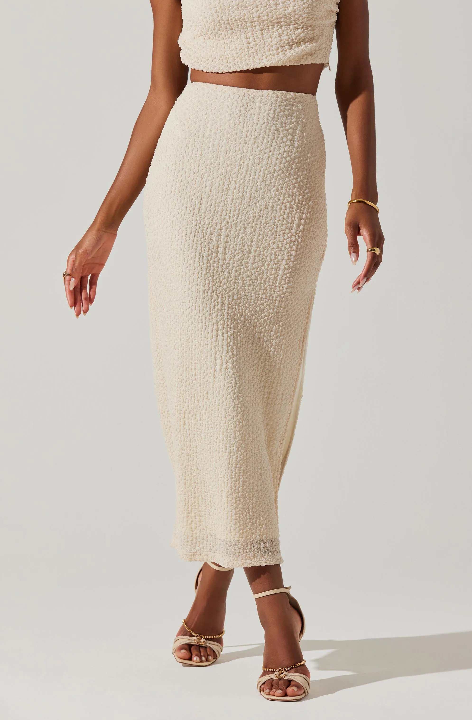 Keely Textured Midi Skirt