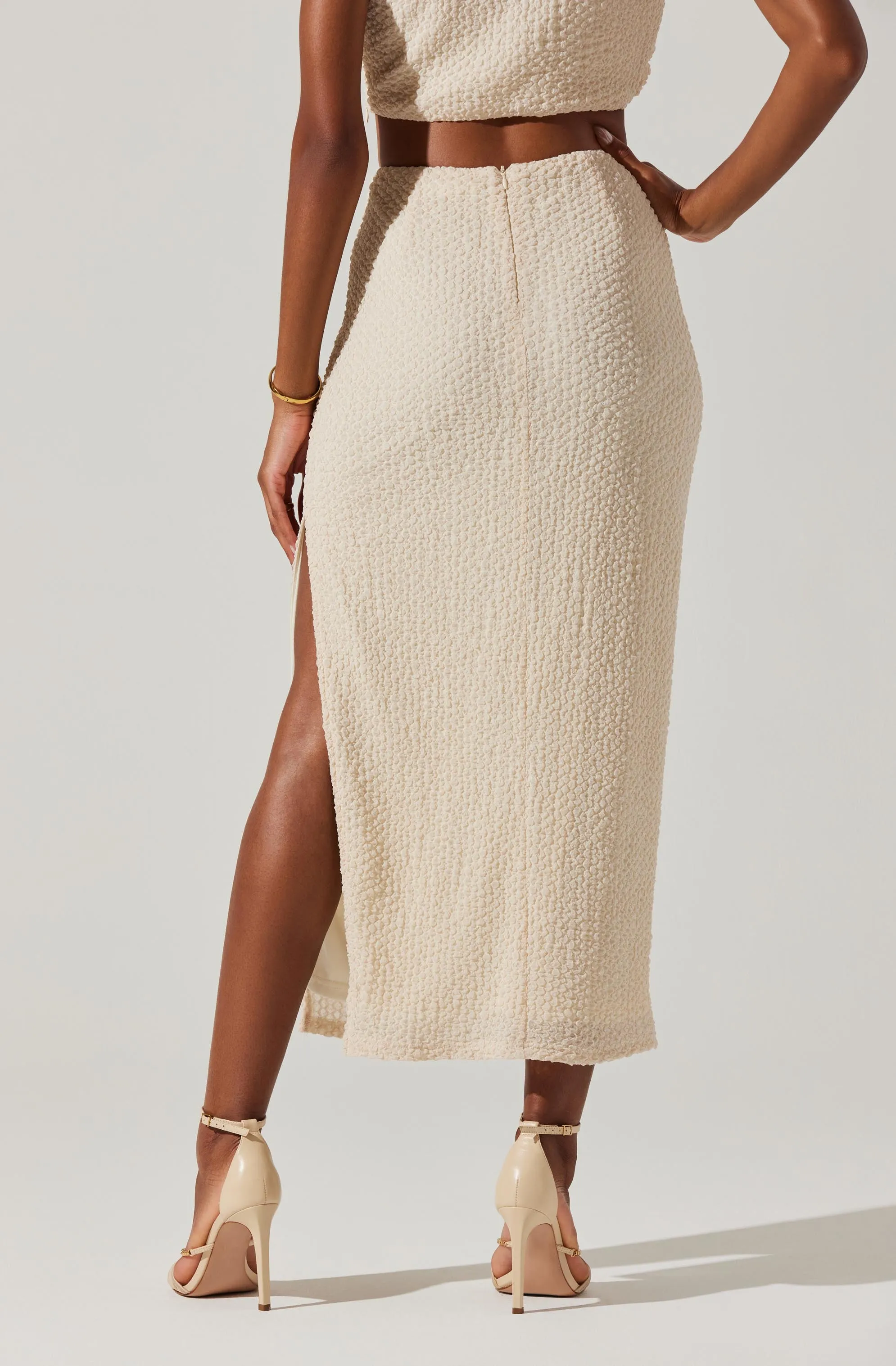 Keely Textured Midi Skirt