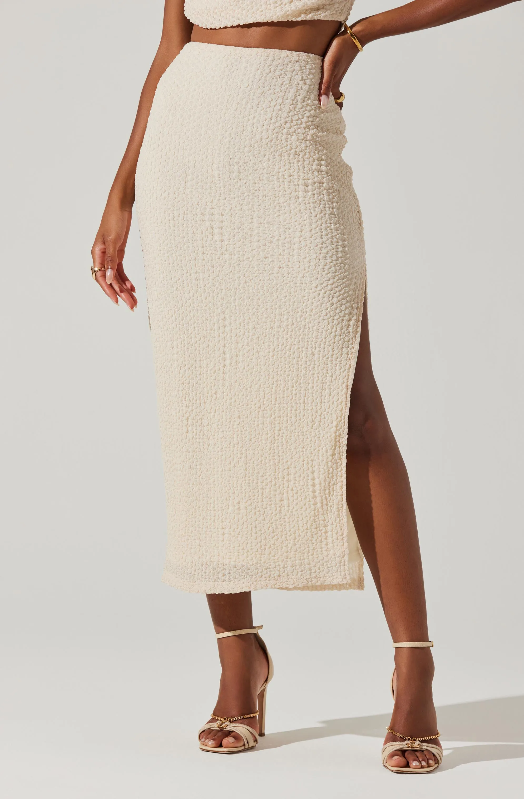 Keely Textured Midi Skirt