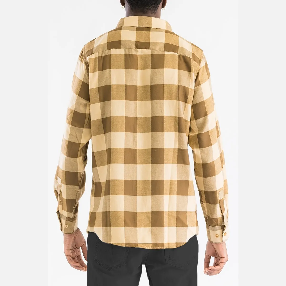 Khaki & Brown Checkered Flannel Shirt