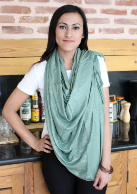 Light Green Cotton Plain Jari Scarf From Nepal