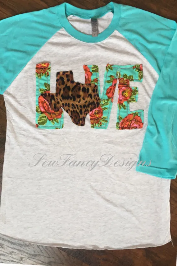 Love Kentucky Shirt, Love Kentucky, Aqua and Pink Combo