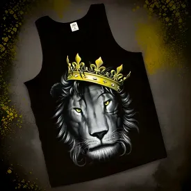 *<SC>* (BLACK) ~LION OF ZION~ HEAVY COTTON JUMBO PRINT TANK TOPS