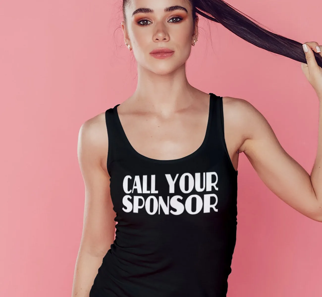 ltt- Call Your Sponsor Ladies Tank Tops