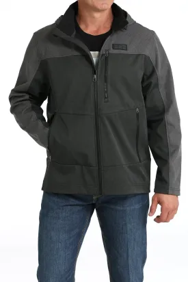 Men's Cinch Black Full Zip Bonded Hooded Jacket- MWJ1593002