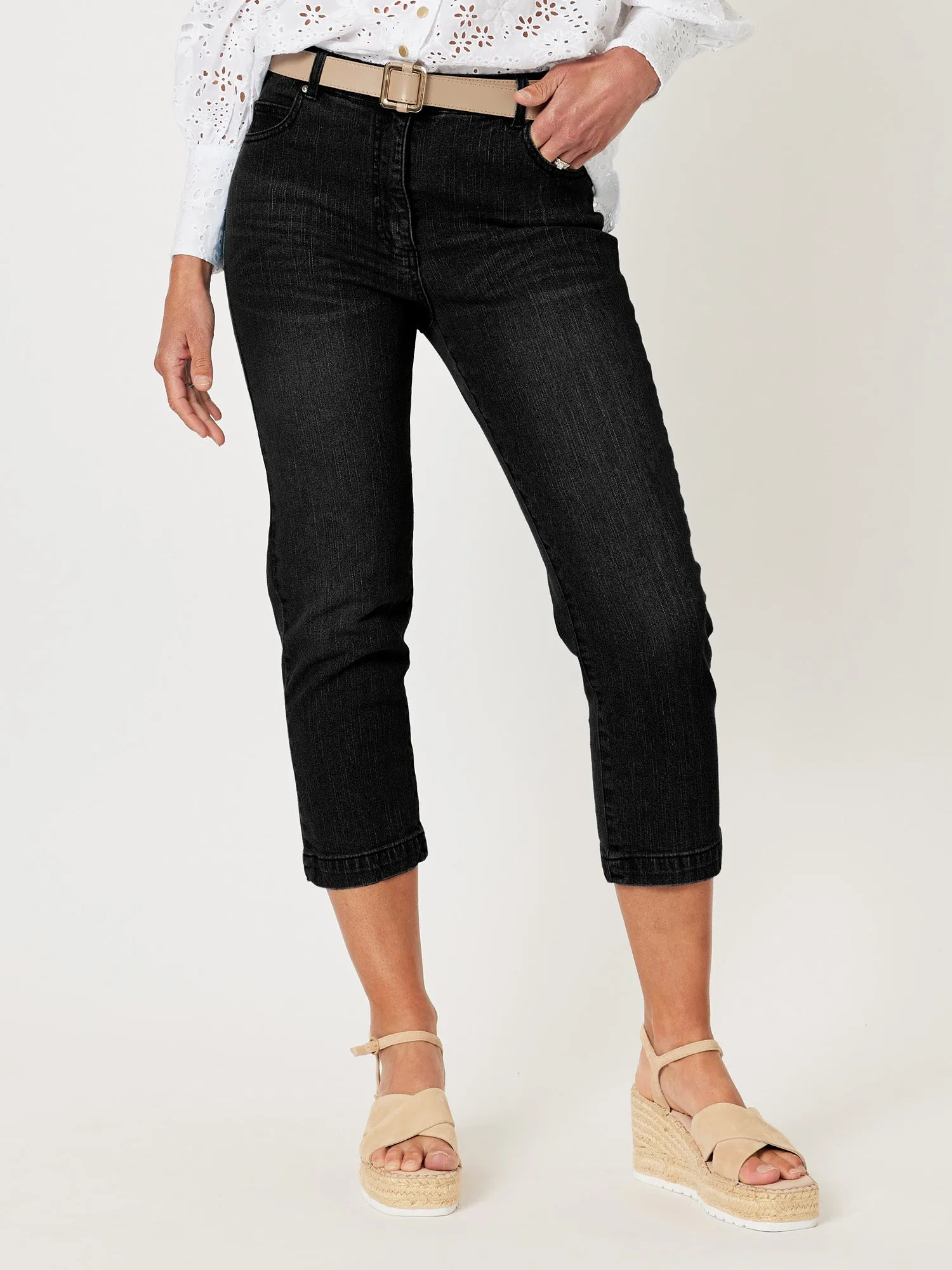 Miracle High Rise Cropped Jean - Black