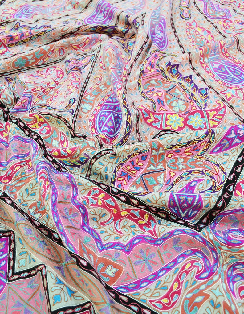 multi-coloured kalamkari Pashmina shawl 8634