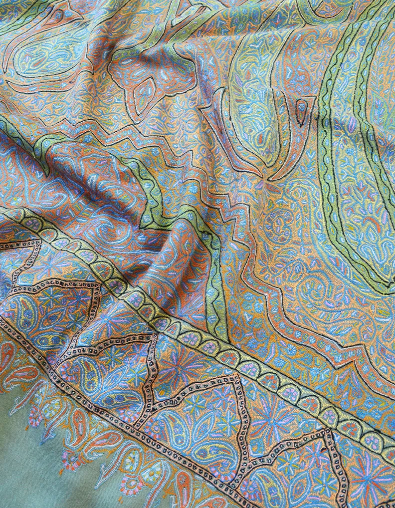 Natural Embroidery Pashmina Shawl 7613