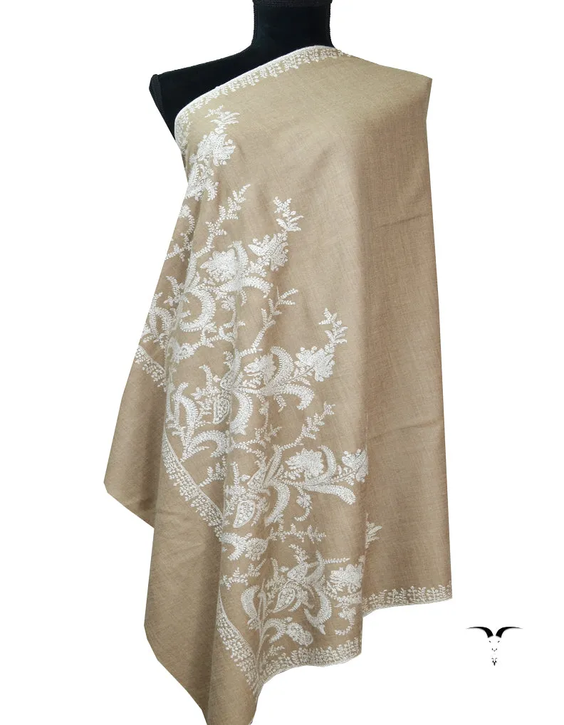 Natural Embroidery Pashmina Shawl 7712