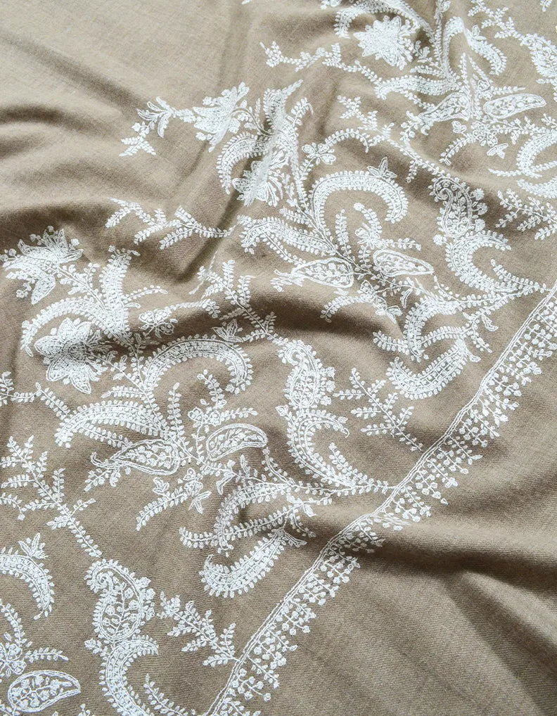 Natural Embroidery Pashmina Shawl 7712