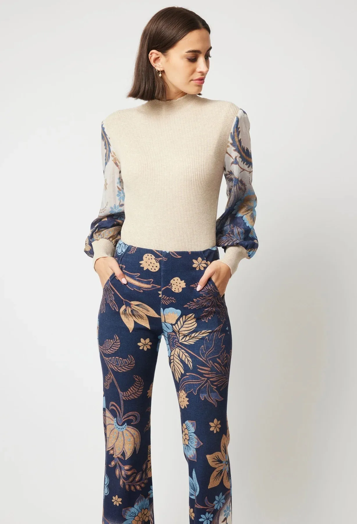 ONCE WAS GETTY PONTE PANT IN LOTUS FLOWER