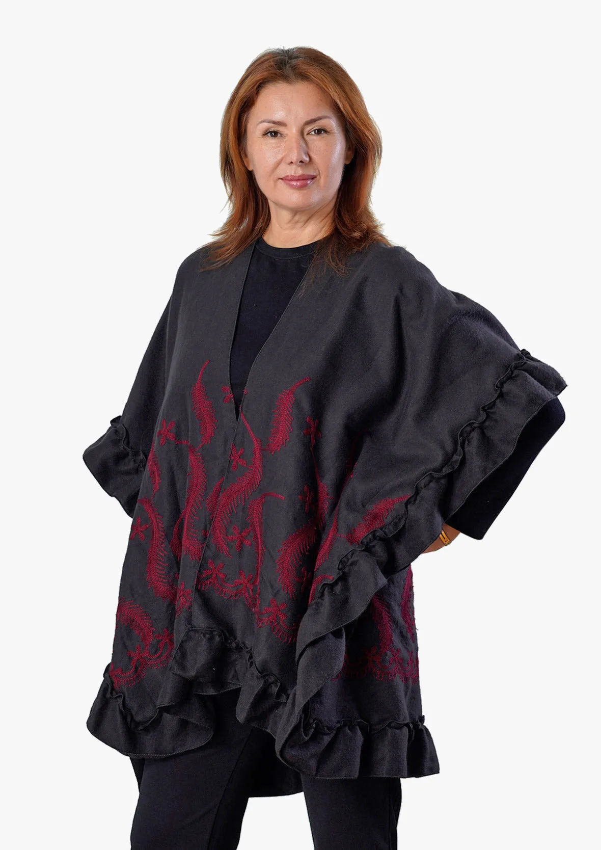 Open Front Embroidered Kimono