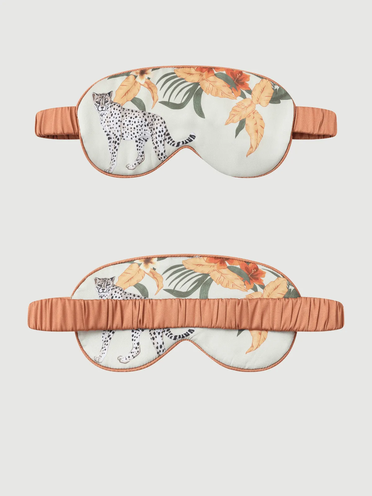 Orange Leopard Charmeuse Asian Inspired Sleep Mask