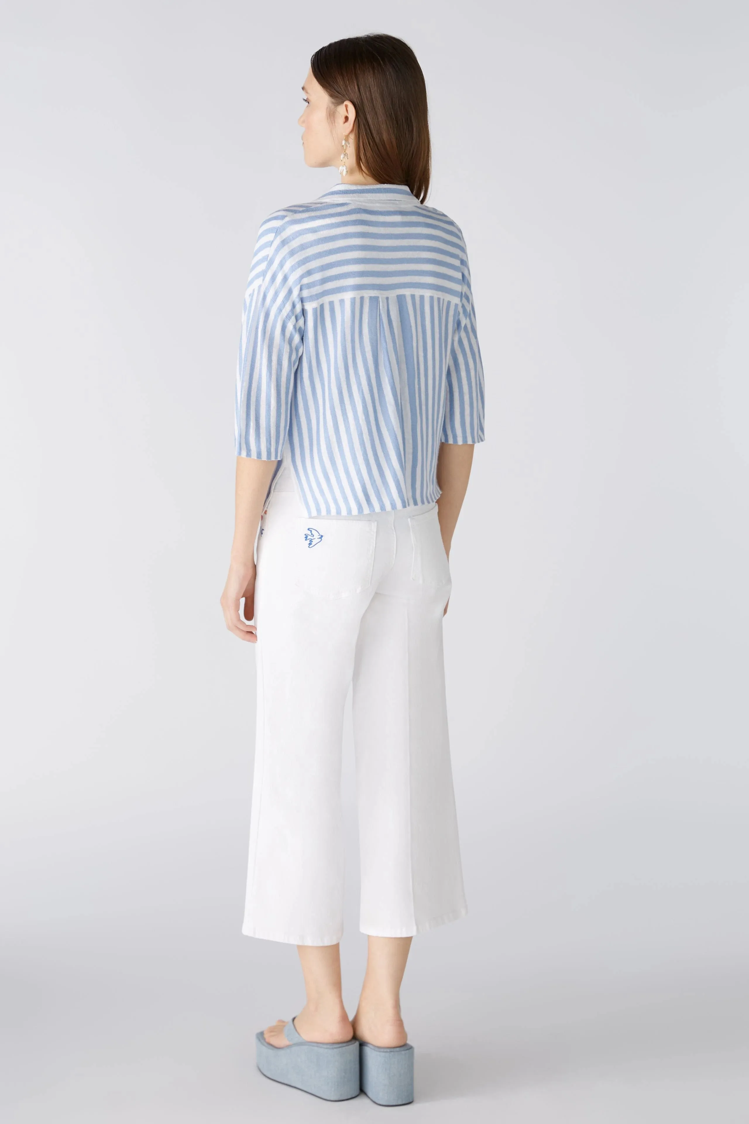 OUI-Cardigan Offwhite Blue