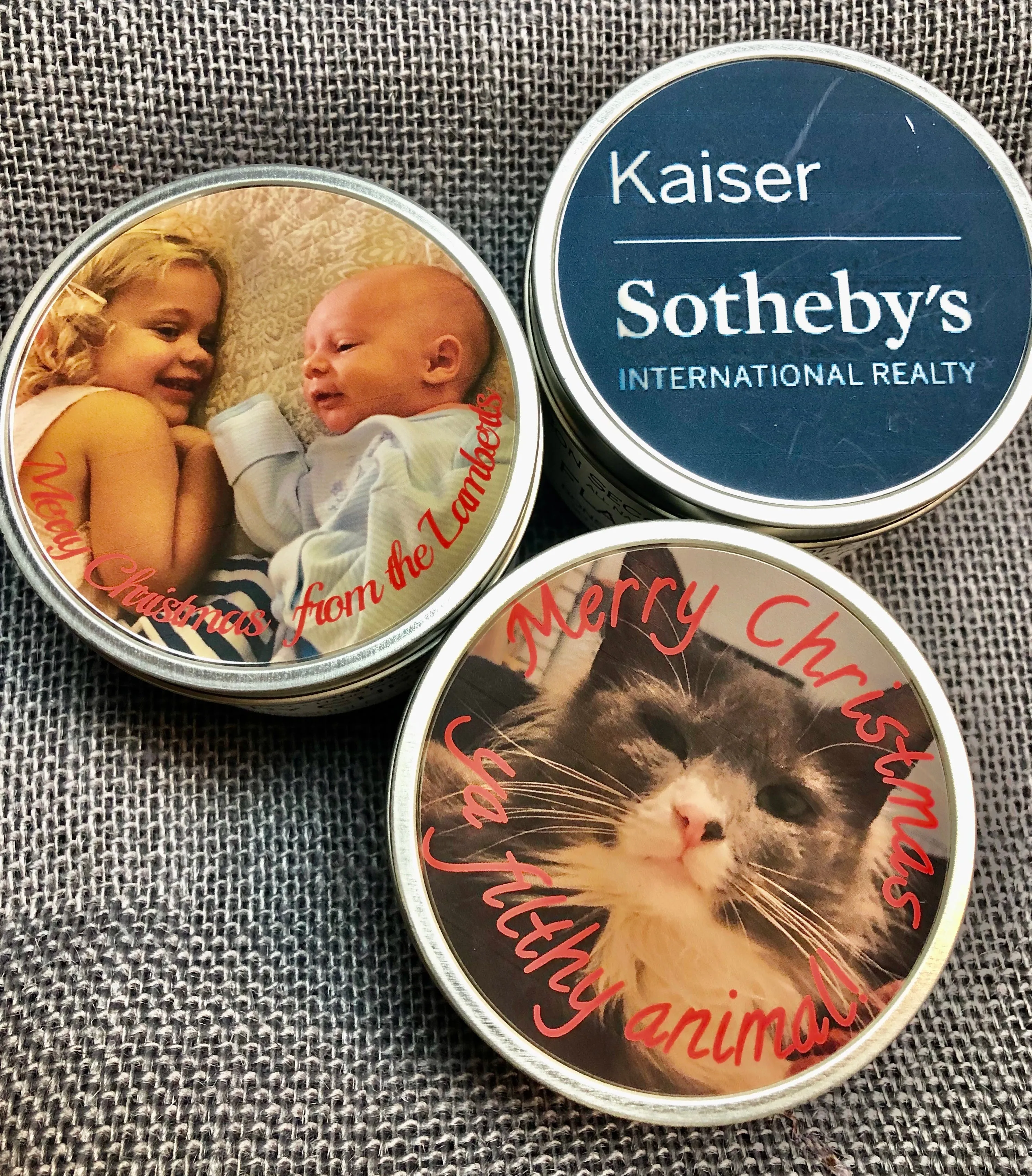 Personalized Holiday Soy Candle Tins