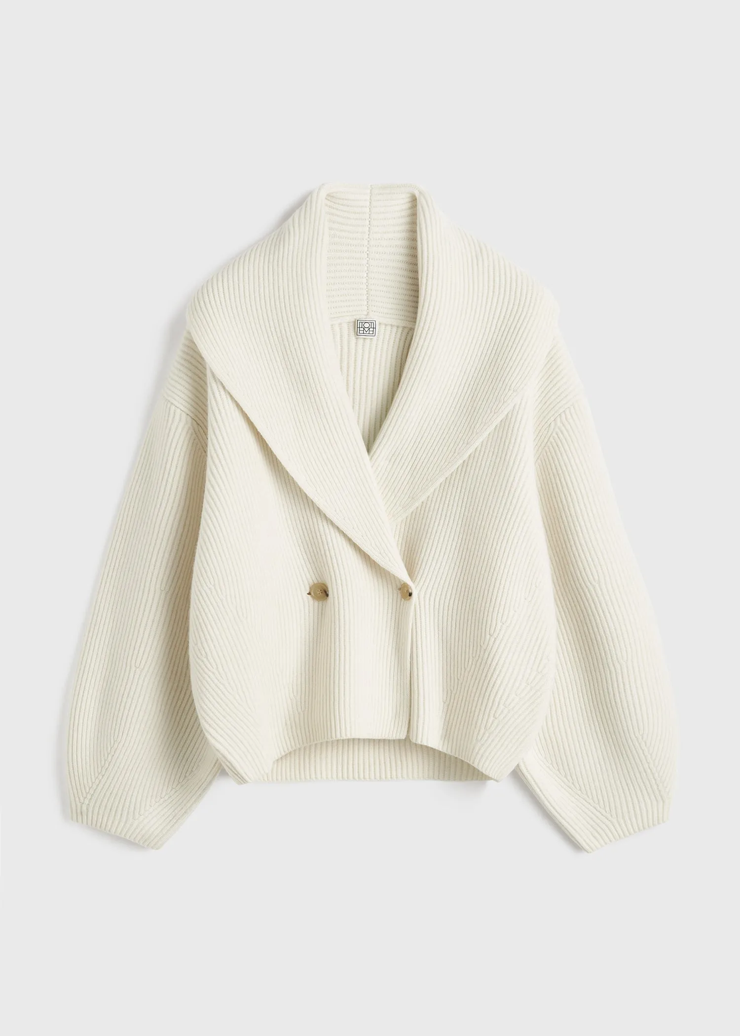 Shawl-lapel cardigan milk