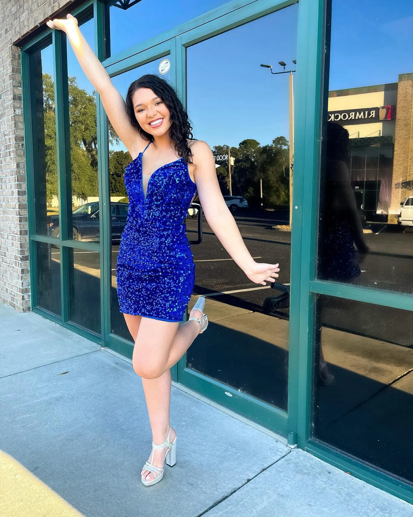 Sparkle Royal Blue Sequins Bodycon Mini Cocktail Dresses