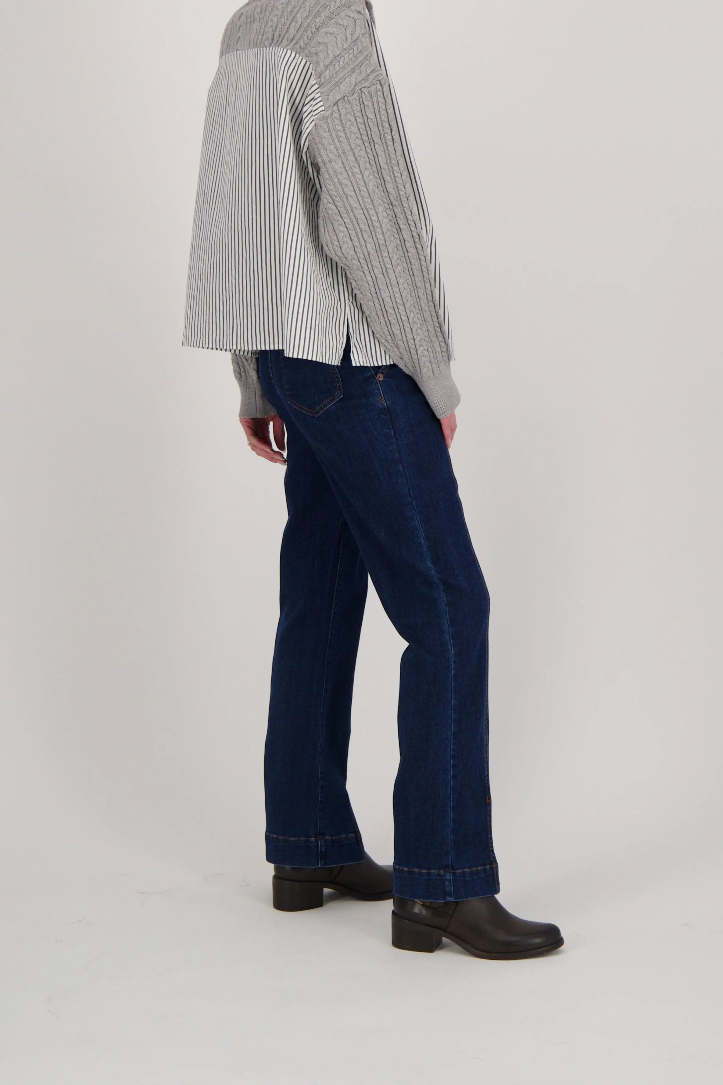 Split-Hem Denim Pant