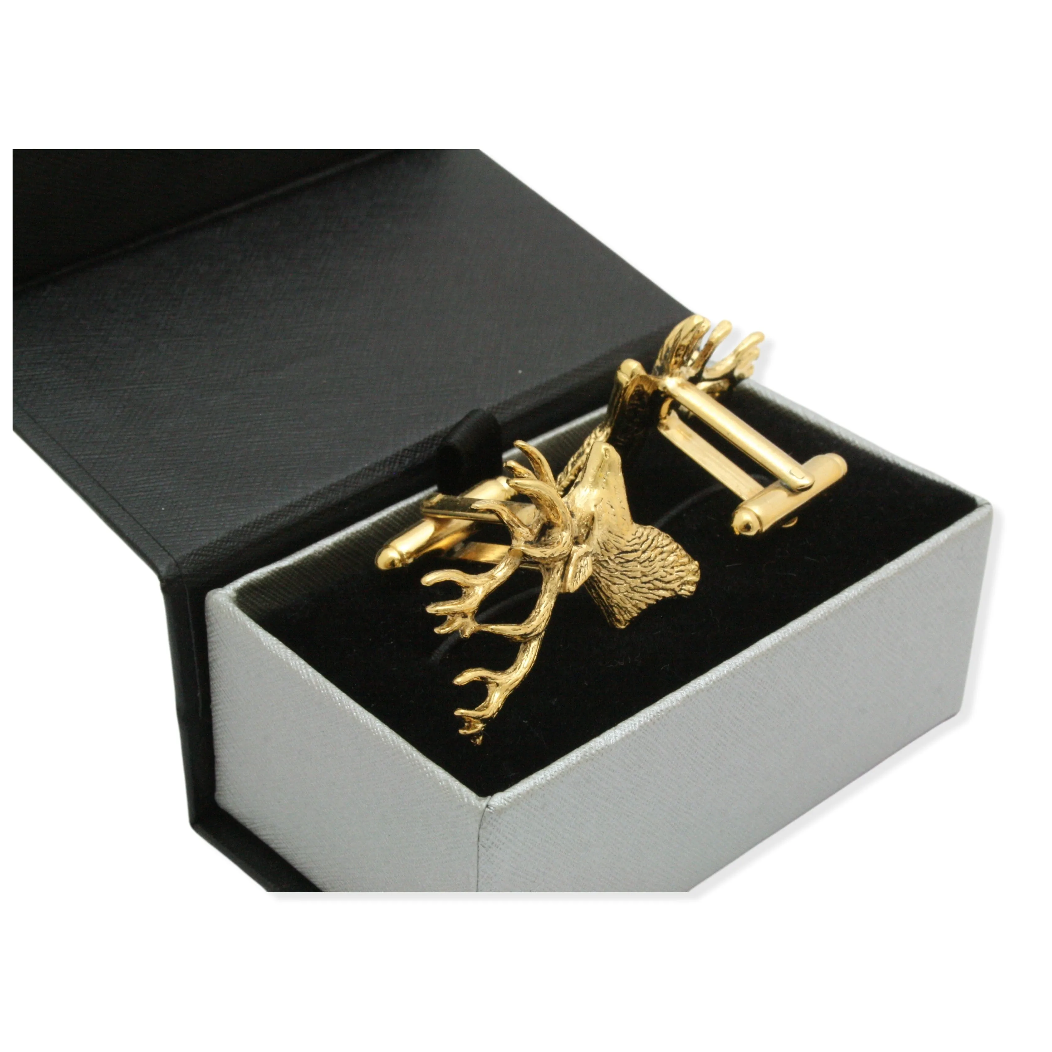 Stag Head Gold Plated Cufflinks