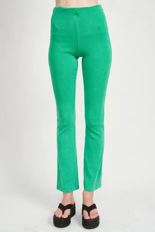 TEEK - HIGH WAIST RIB FLARED PANTS