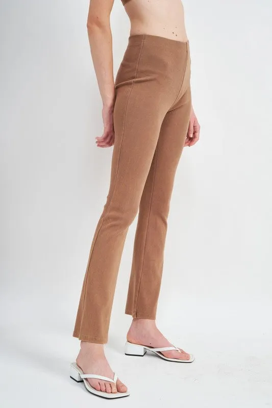 TEEK - HIGH WAIST RIB FLARED PANTS