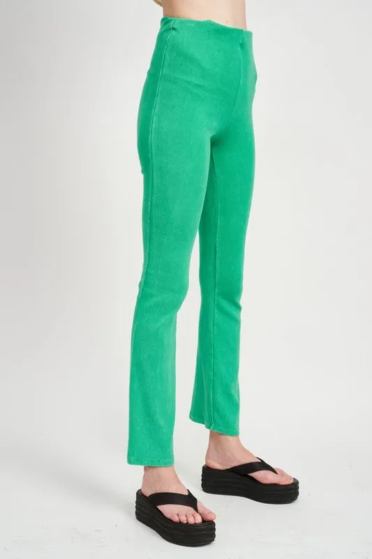 TEEK - HIGH WAIST RIB FLARED PANTS