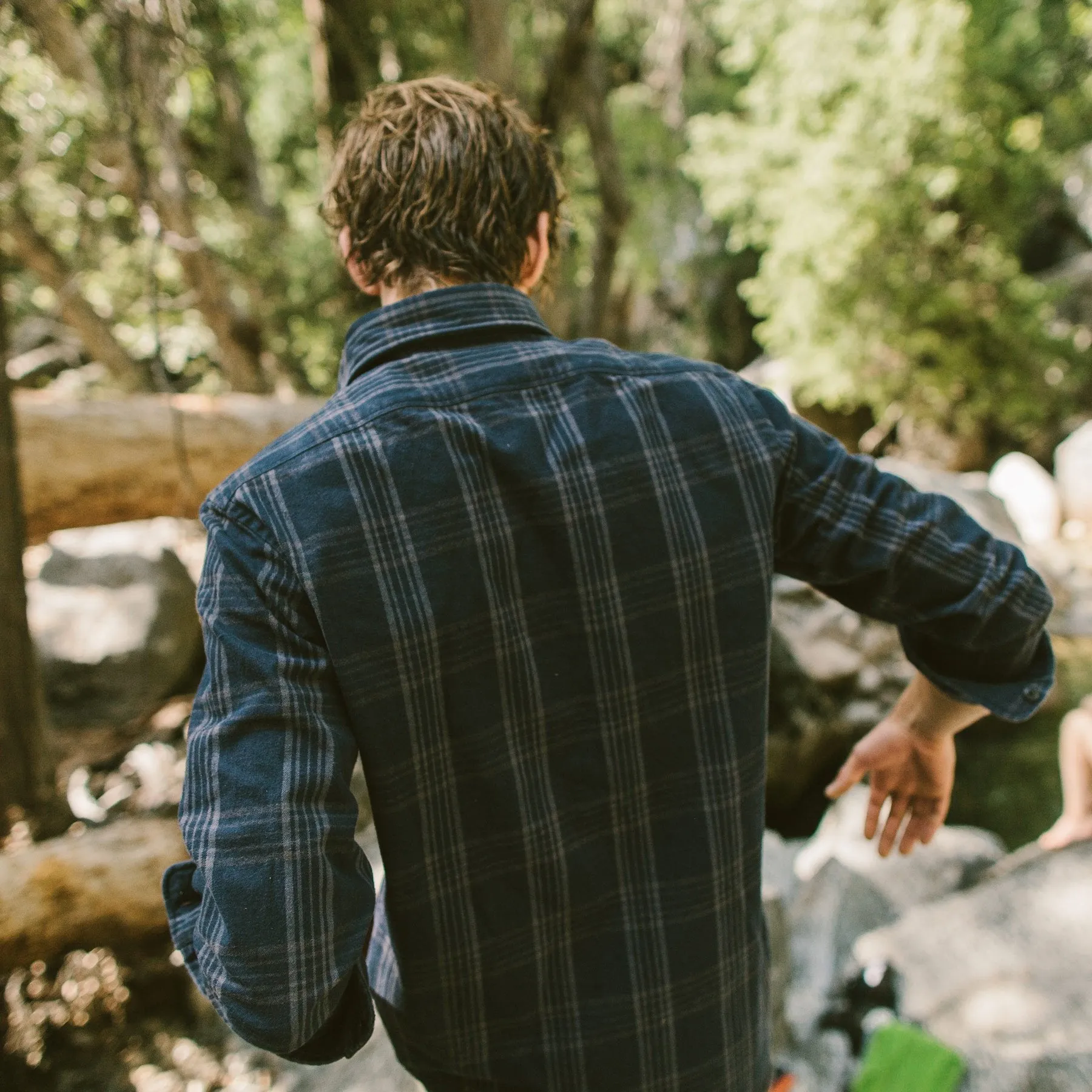 The Crater Shirt in Navy & Charcoal Plaid