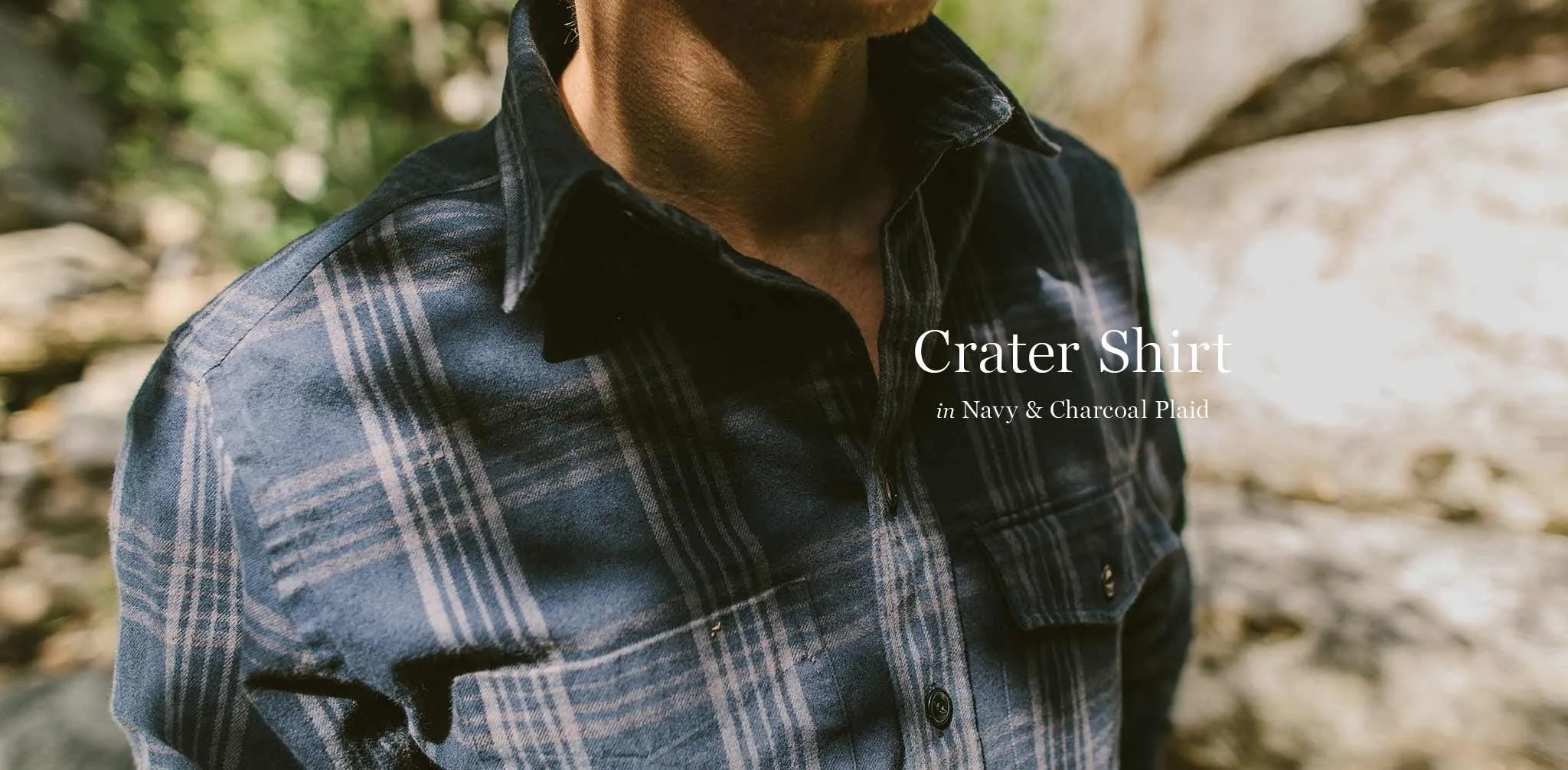 The Crater Shirt in Navy & Charcoal Plaid