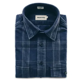 The Crater Shirt in Navy & Charcoal Plaid