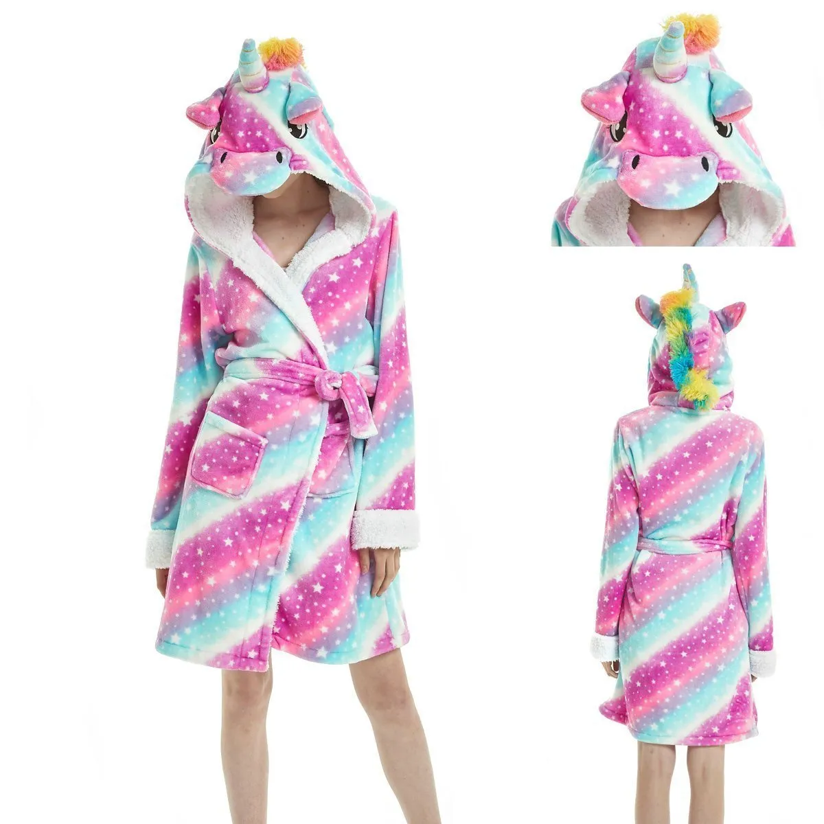 Unicorn Kigurumi Adult Animal Pajamas Softest Bath Robe