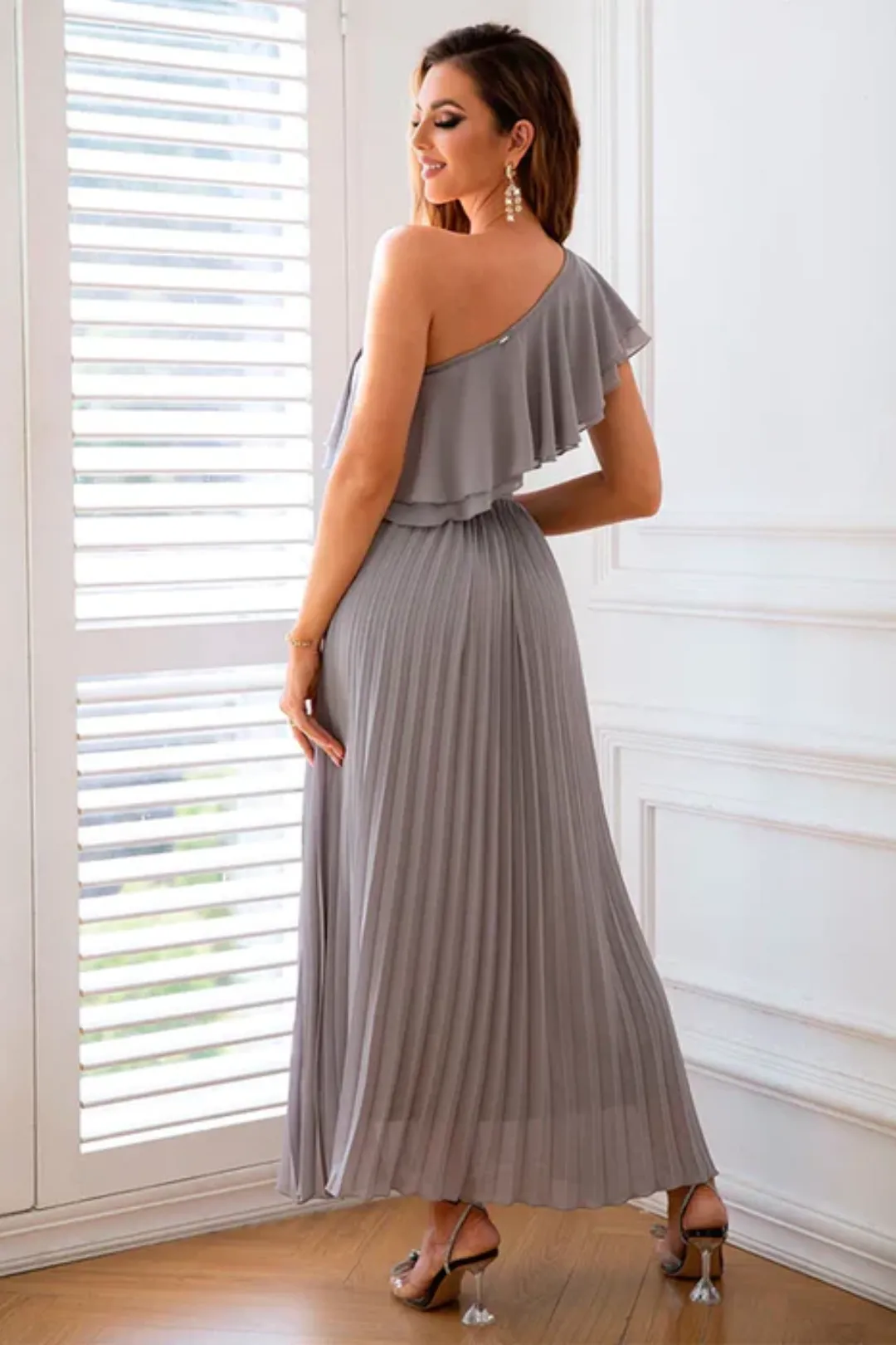 Vestido Midi Cinza Calíope