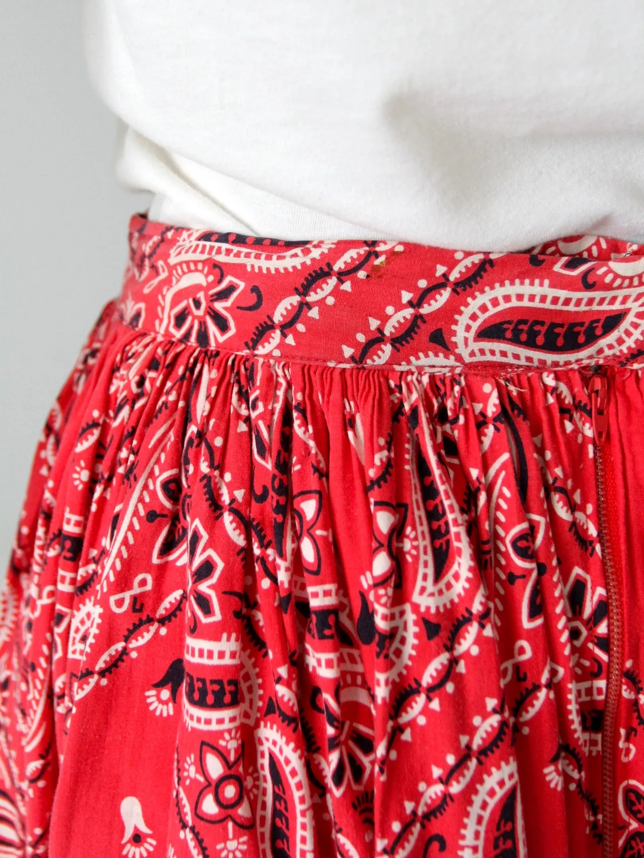 vintage 50s circle skirt with bandana print