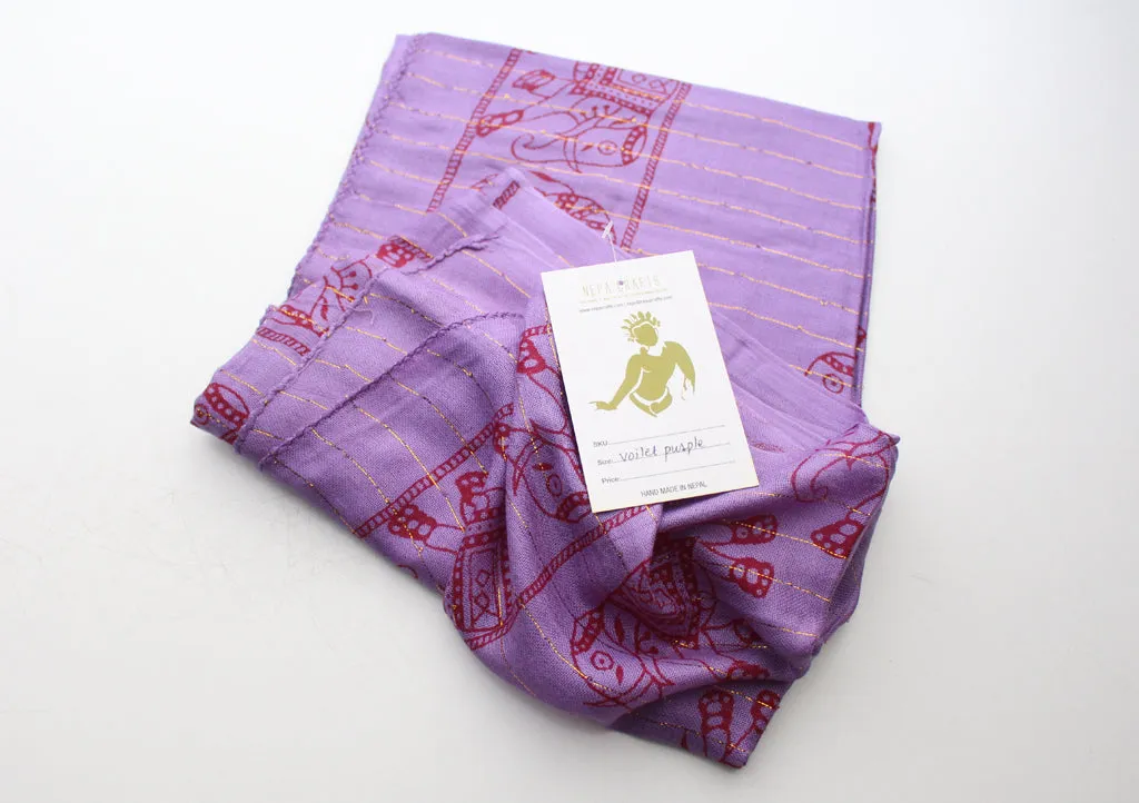 Violet Cotton Meditation Scarf